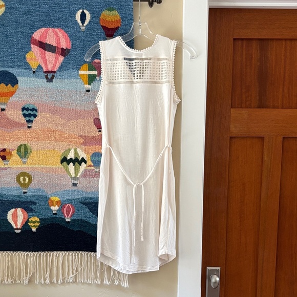 H&M Dresses & Skirts - White Crochet Yoke Sleeveless Midi Dress